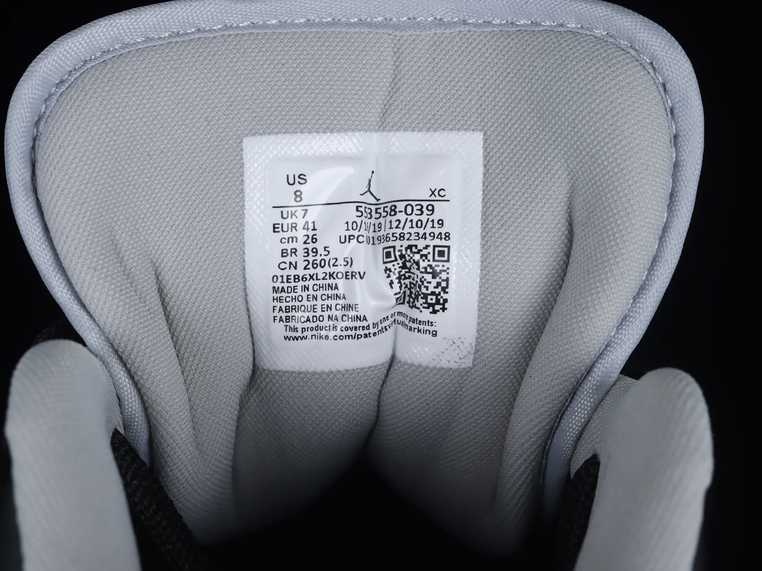 All categories Air Jordan Jordan series basketball shoes Air Jordan 1 Low G version pure original Air Jordan 1 Low "Shadow" AJ1 Joe 1 cool gray low-top cultural leisure sports sneakers 553558-039